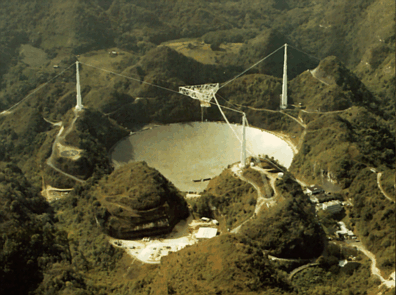 New color picture of the Arecibo dish (98195 bytes)