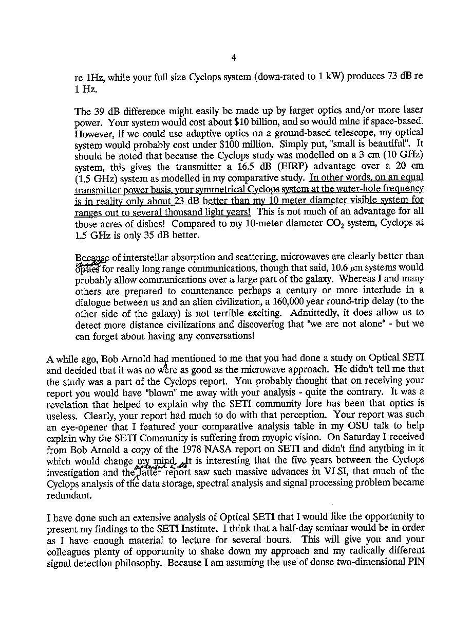 Letter to Barney Oliver, November 19, 1990 - Page 4 (44226 bytes)