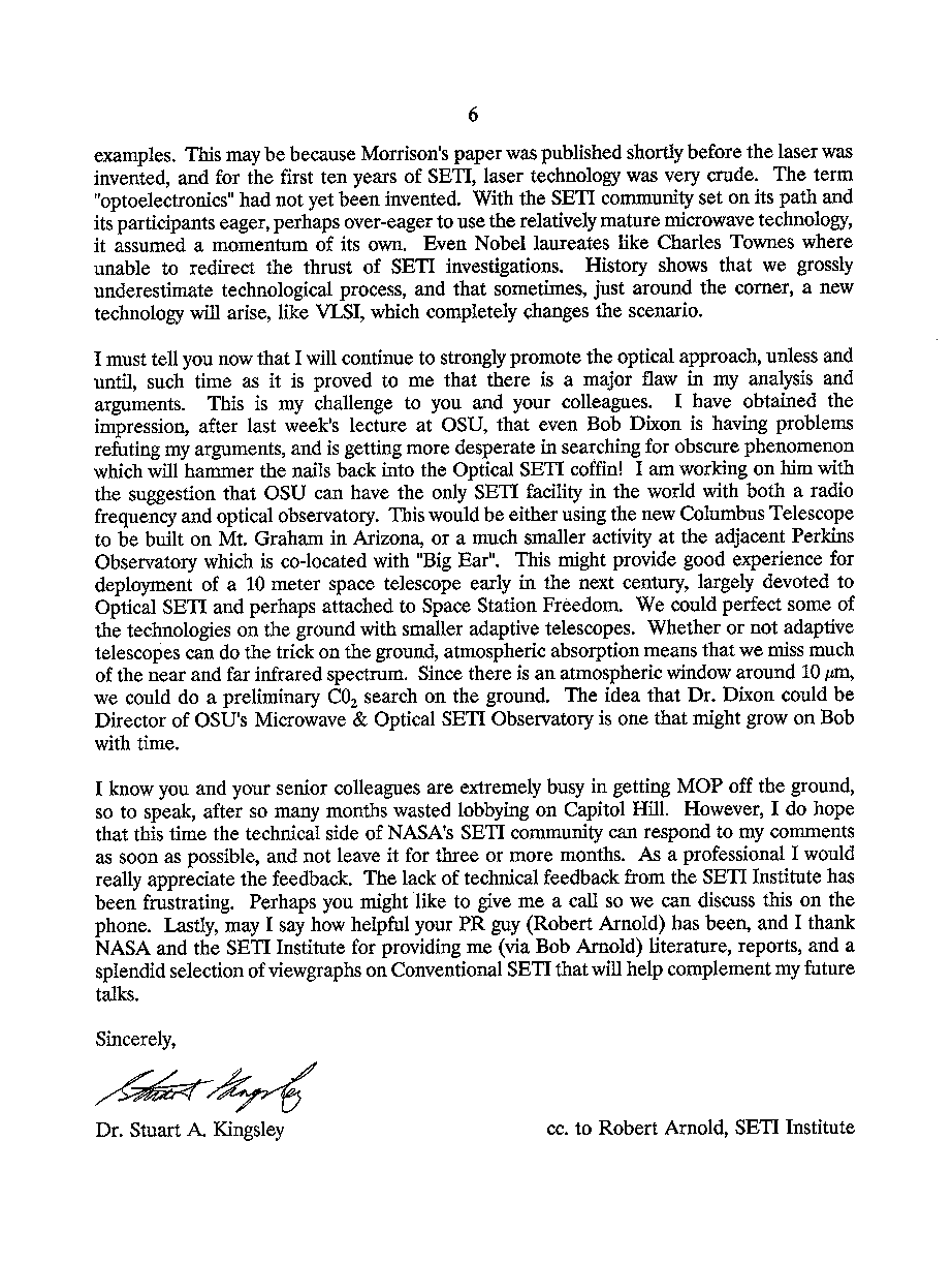 Letter to Barney Oliver, November 19, 1990 - Page 6 (43358 bytes)