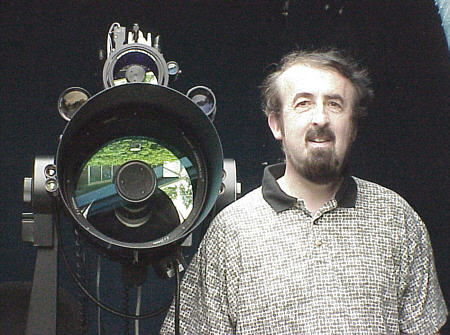 Stuart Kingsley inside his observatory